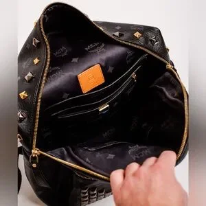 MCM | Bags | Mcm Black Leather Visetos Studded Medium Stark  display picture 2